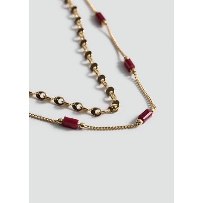 Collier double chaîne cristaux MANGO