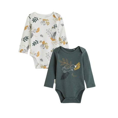 Lot de 2 bodies bébé manches longues Elliott PETIT BEGUIN