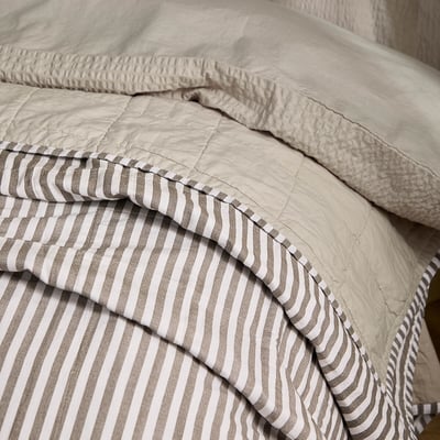 Hebden Quilted Stripe 100% Cotton Bedspread - 150x200cm YARD