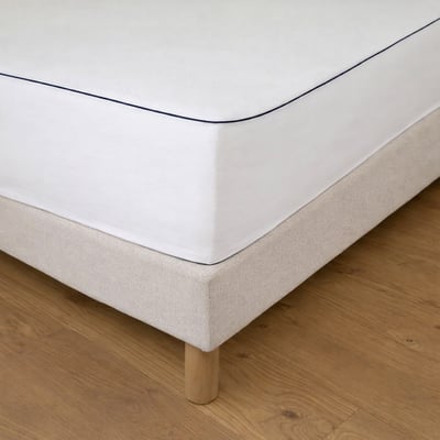 Protège matelas coton imperméable - passepoil marine DROUAULT