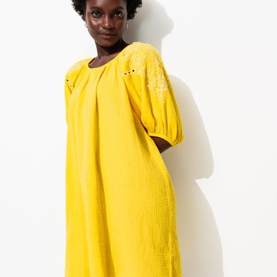 Robe courte en gaze de coton PROMOD