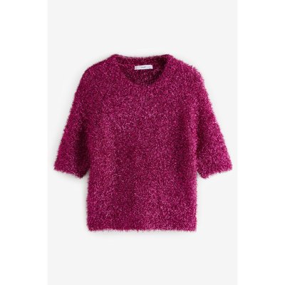 Pull tricoté à manches courtes paillettes NEXT