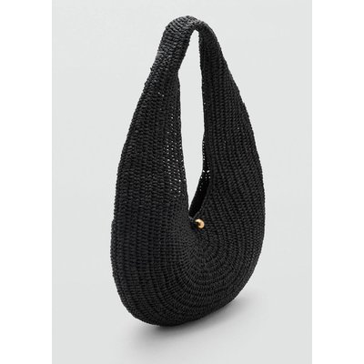 Sac porté épaule ovale en fibres naturelles MANGO