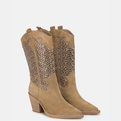 Bottes en cuir ajourées avec détails brillants ALMA EN PENA