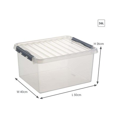 Boîte de rangement en plastique Q-line 36 litres JARDINDECO