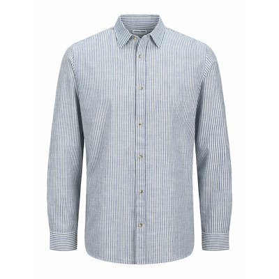 Hemd aus Baumwolle/Leinen, Regular-Fit JACK & JONES