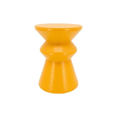 Tabouret "Pion" artisanal en bois de paulownia jaune – Design unique AUBRY GASPARD