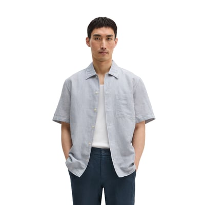 Chemise à manches courtes regular en mélange de lin et de coton bio MARC O'POLO