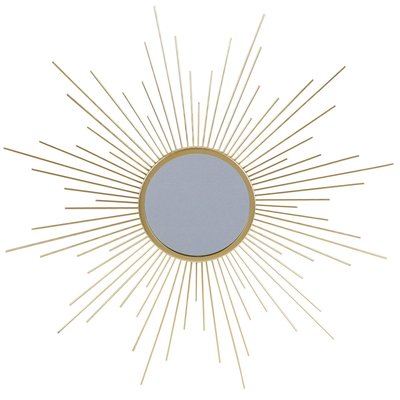 Miroir rond soleil métal doré 60cm WADIGA