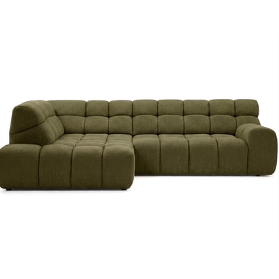 Canapé d'angle convertible 4 places en tissu chenille, ANDRE BOBOCHIC