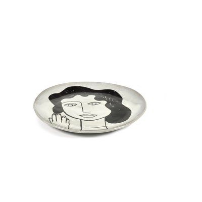 Assiette Plate Taille L La Mère Visage En Grès Blanc Ø25 Cm SERAX