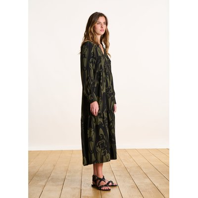 Robe longue à imprimé manches longues LA FEE MARABOUTEE