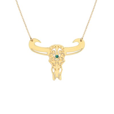 Collier tatoo buffle petit modele turquoise CAROLINE NAJMAN