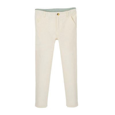 Pantalon chino en coton/lin VERTBAUDET