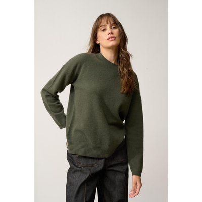 Pull Col Rond Kaki Kayla JUST CASHMERE