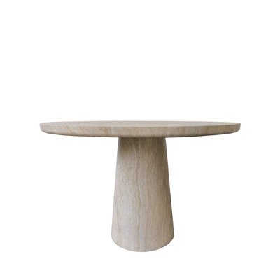 Table à manger 4 personnes ronde effet travertin - DANLI DRAWER