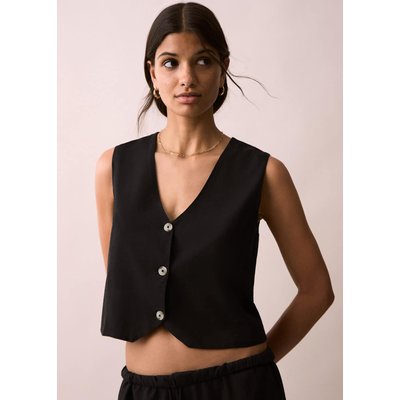 Gilet lin boutons MANGO TEEN