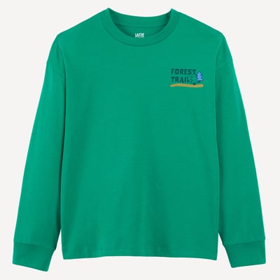T-Shirt mit Rundhalsausschnitt, langen Ärmeln, Walddruck LA REDOUTE COLLECTIONS