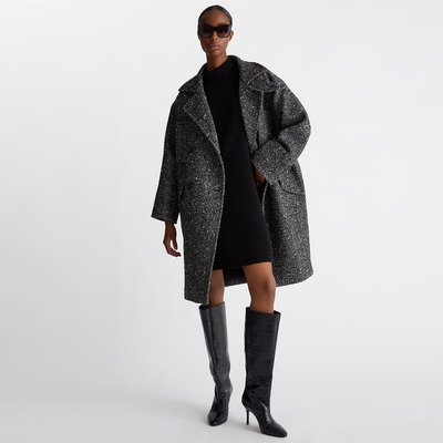 Manteau bouclette noir femme best sale