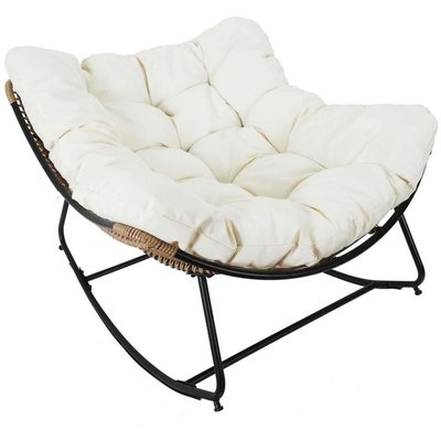 Fauteuil de jardin à bascule avec coussin Tulum CMP