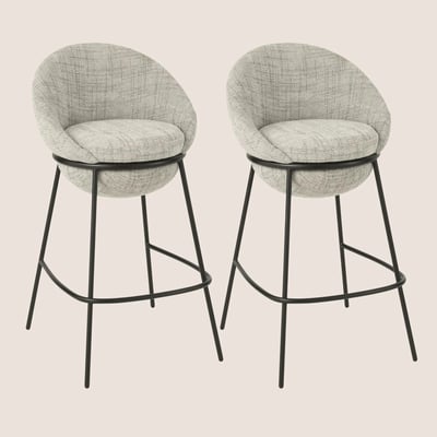 Tabourets de bar design en tissu (lot de 2) - MERO HELLIN, DEPUIS 1862