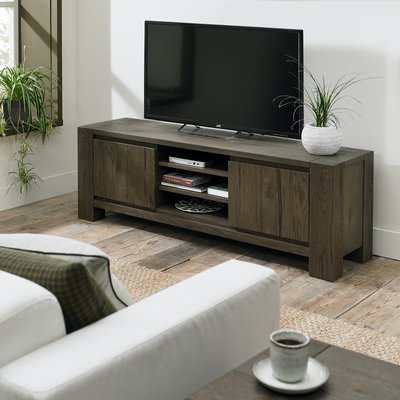 Meuble TV 158 cm en chêne massif fumé ALLEN PIER IMPORT