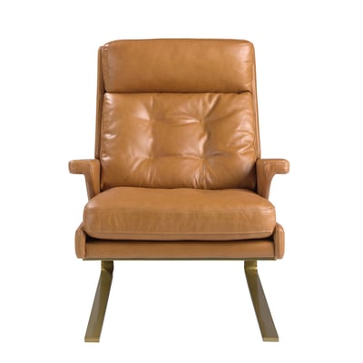 Fauteuil en cuir camel ANGEL CERDA