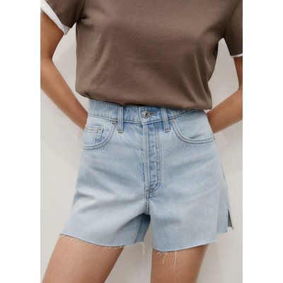 Short en jean bas effiloché MANGO