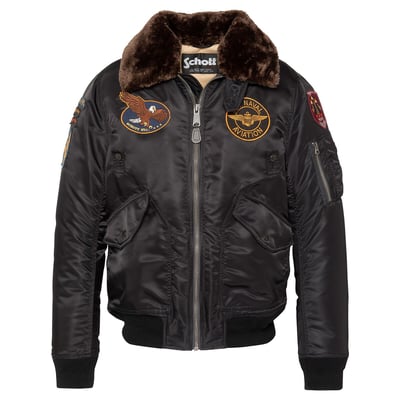 Bomber Army, unisexe, col amovible, AIRSTON SCHOTT