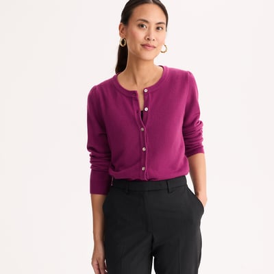 Cardigan col rond, en maille toucher très doux ANNE WEYBURN
