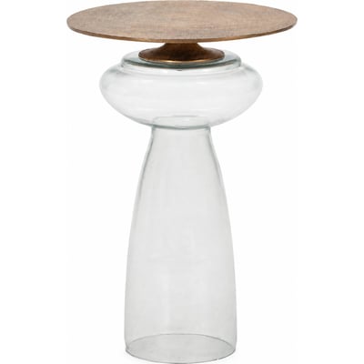Table d'appoint en métal et verre RECOLLECTION