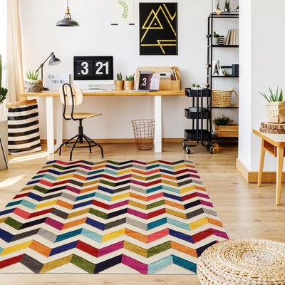 Tapis salon et chambre tissé motif géométrique LYN6 CHEVRON UN AMOUR DE TAPIS