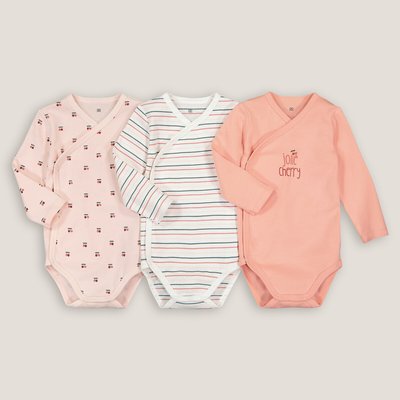 Pack of 3 Newborn Bodysuits in Printed Organic Cotton LA REDOUTE COLLECTIONS