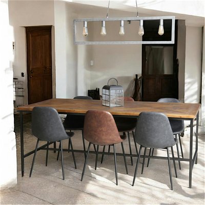 Table à manger marqueterie 200 cm VARSOVIE PIER IMPORT