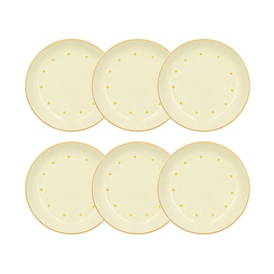 Lot de 6 assiettes creuses 20,5cm en grès, MARGUERITE NOVASTYL