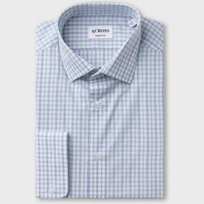 Chemise Regular fit triple carreaux vert ACROSS