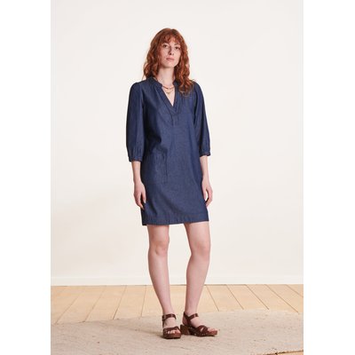 Robe courte droite en jean brut LA FEE MARABOUTEE