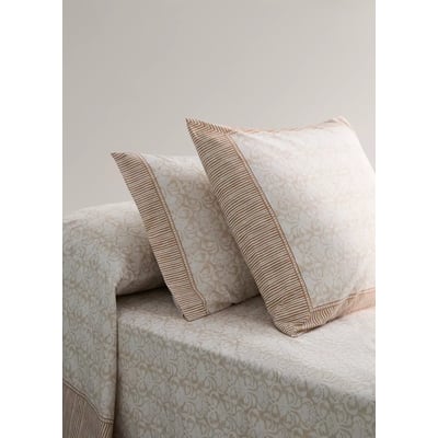 Taies d'oreiller percale de coton motif fleuri frise 50x75 cm MANGO HOME