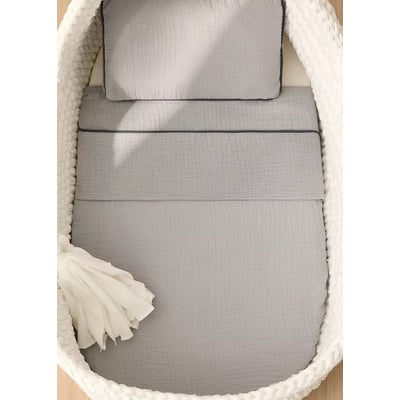 Ensemble drap plat et taie d’oreiller mini berceau gaze de coton MANGO HOME
