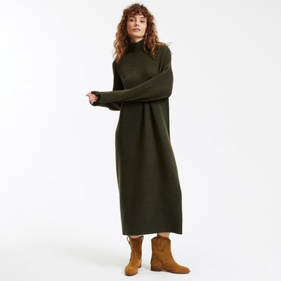 Trui-jurk met opstaande kraag in zacht tricot LA REDOUTE COLLECTIONS