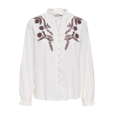 Blusa con cuello mao y bordado ONLY