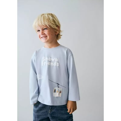 T-shirt coton détail imprimé MANGO BABY