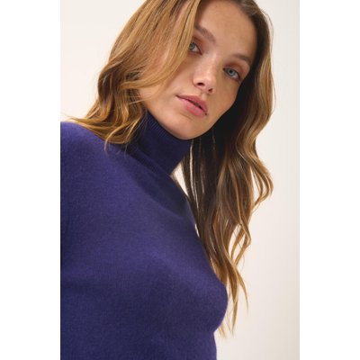 Pull Col Roulé Purple Ava JUST CASHMERE