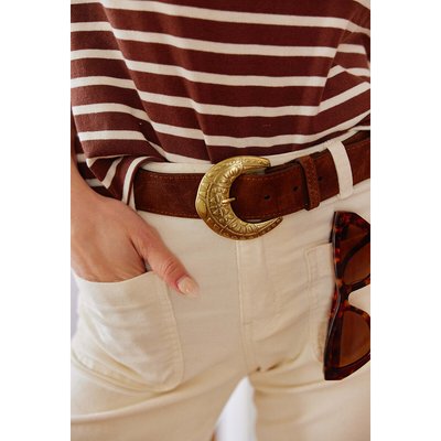 Ceinture cuir IDONA large boucle à motif LA PETITE ETOILE