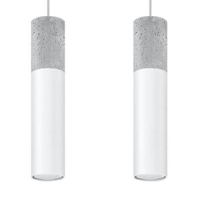 Suspension Acier Blanc/Gris GU10 2 Borigio EDEN