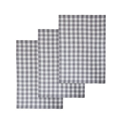 Set of 3 Cotton Checked Tea Towels SO'HOME