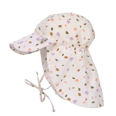 Chapeau de soleil protège-nuque Galets multicolore/blanc cassé 3-6 mois LASSIG