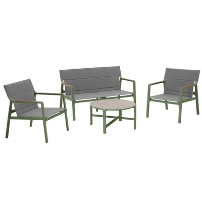 Salon de jardin 4 places en aluminium, LEKI OVIALA