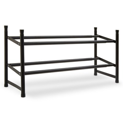 115 x 35cm Matt Black Shoe Rack SO'HOME