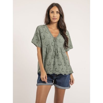Blouse Manches Courtes Broderies Anglaises Febo DONA LISA